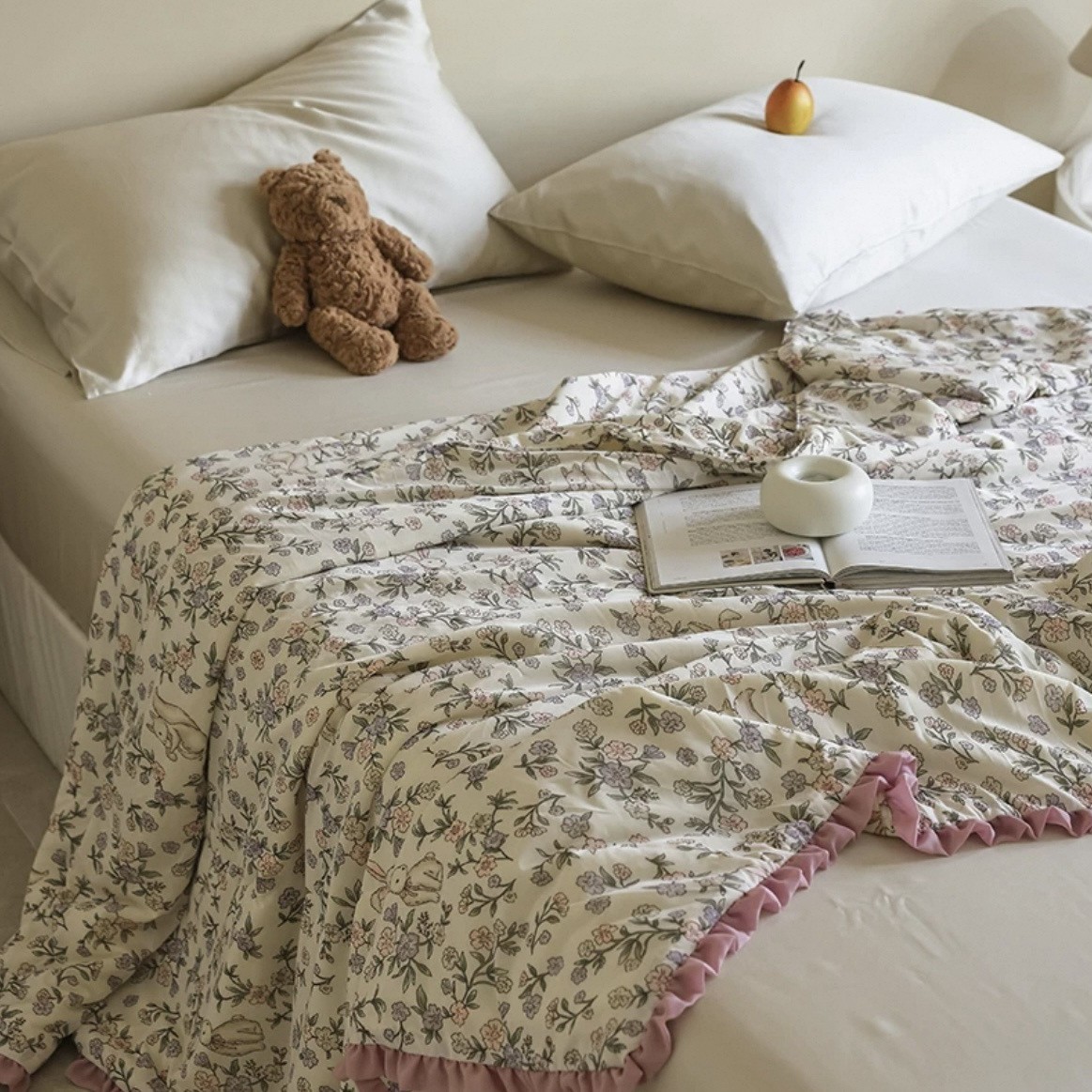 クラスa小さな新鮮な花の夏のクールな夏のキルト韓国スタイルのレース機械洗浄夏の冷たいエアボンキルト3