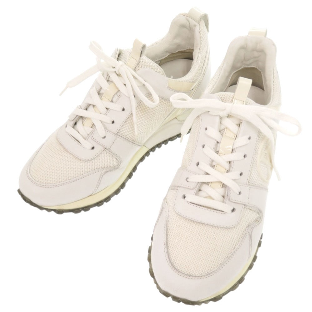 美品 ランアウェイ LVロゴ スニーカー レザー ホワイト LV 1097【中古】 レディース