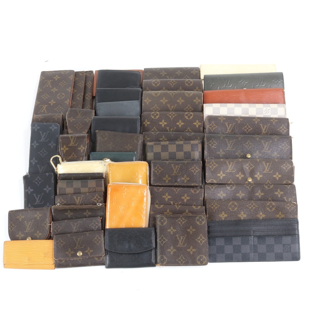 モノグラム レザー×コーティングキャンバス 長財布 長財布 二つ折り ウォレット ラウンドファスナー メンズ EEM DK1-1 中古
