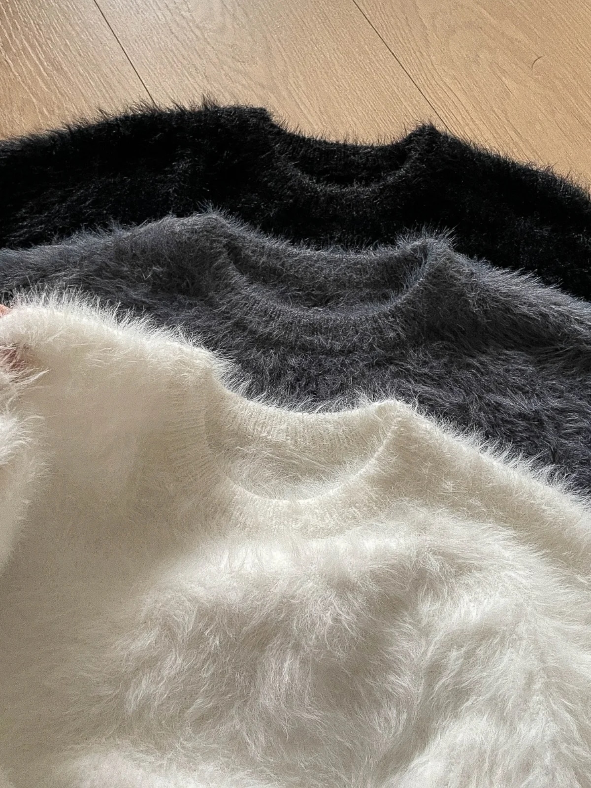 ルーズ女性のニットセーターソフト暖かいオーバーヘッドスタイルフェイクミンク冬のファッションアウター快適な通気性カジュアルクルーネック長袖 - 200000345