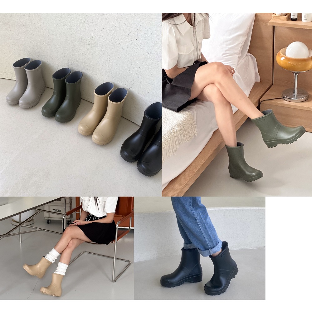 [韓国人気レインブーツ]チュチュショットレインブーツ/アンクルショットブーツ（4cm）