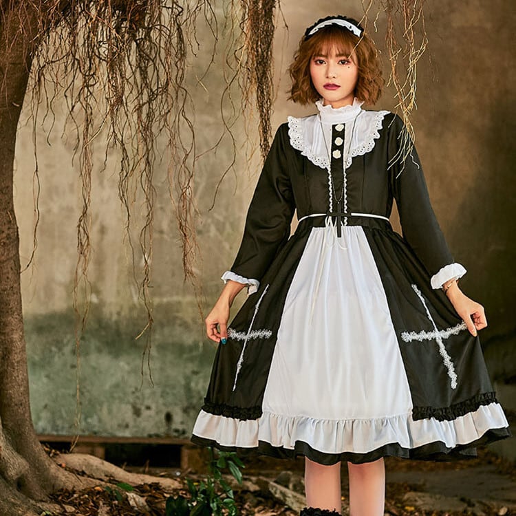 新作 ハロウィン 修女メイド 魔女 コスプレ 仮装 お祭り ロリータ ワンピース