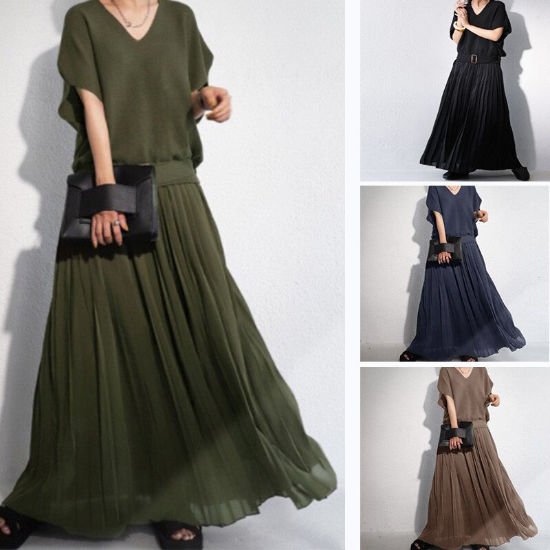 パーティードレス ドレス ニットワンピース 韓国ファッション 着痩せワンピース Vネック大きいサイズ 半袖 ロングワンピ コットン ラブリータートルネック