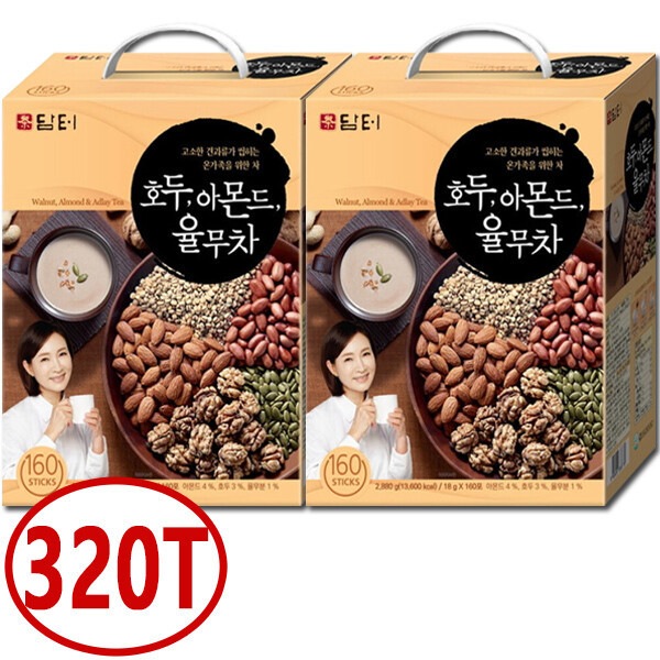 ［160本 x 2箱］　クルミアーモンドハトムギ茶　スティック　ユルム茶　韓国健康茶　韓国伝統茶　율무차