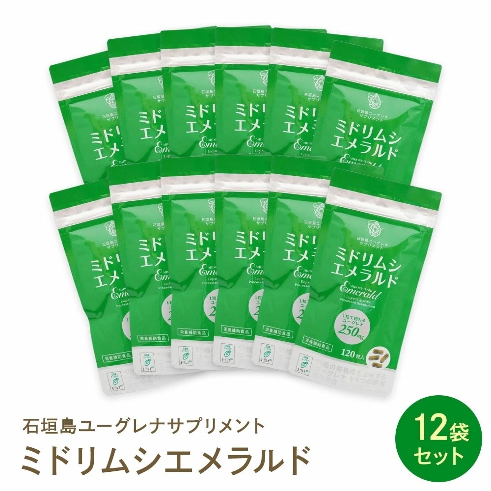 ミドリムシエメラルド 120粒入 12個セット ミドリムシ専科 ユーグレナ サプリ サプリメント パッケージリニューアル 増量