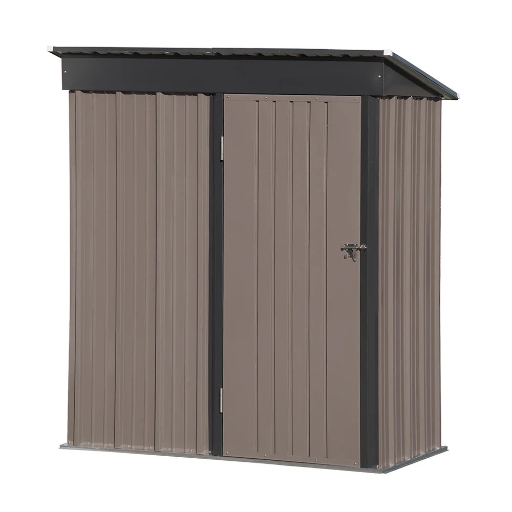 1699【ブラウン 棚あり】物置 屋外 大型 倉庫 大型物置 戸外収納庫 物置 防水/耐侯/鍵付き 収納可能 ガーデン/庭/田畑/農場 頑丈 大容量 スチール 床がない video