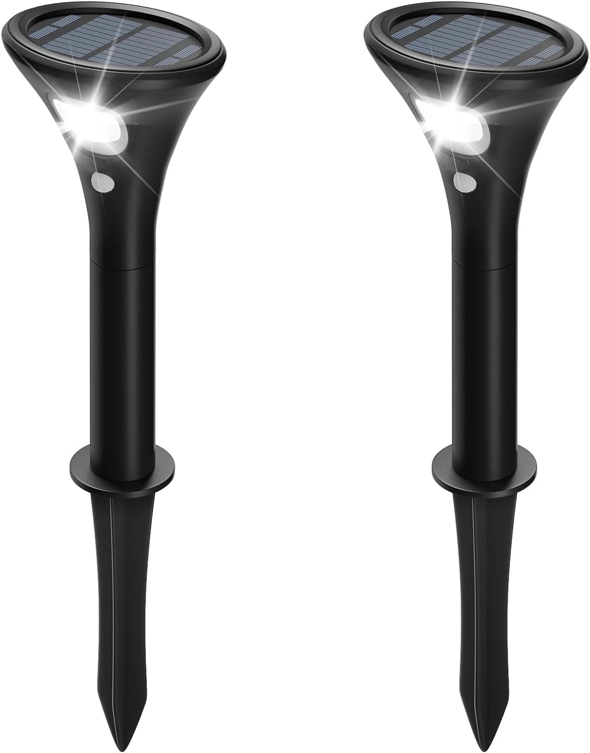 新製品 2本セット ソーラーライト 屋外 自動点灯 ガーデンライト スポットライト 防犯ライト LED センサーライト 120時間点灯可能 大容量電池 IP65防水 ガレージ 玄関 芝生 庭 駐車場