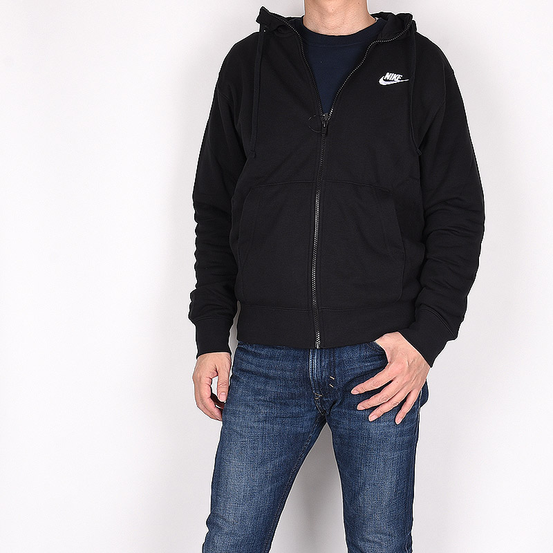 クラブ フレンチテリー フルジップフーディ BV2649 010 ブラック　メンズ パーカー