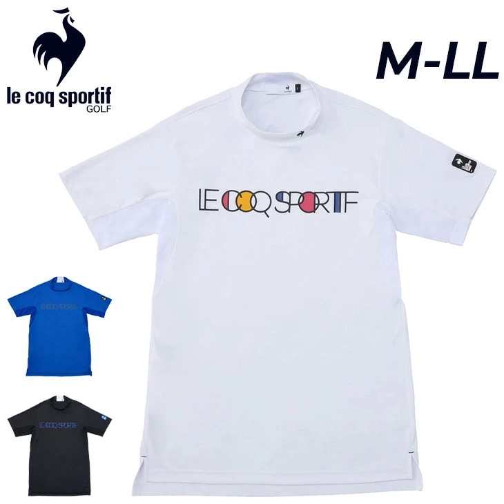 モックネック 半袖シャツ メンズ カラーブロック柄 ゴルフシャツ ゴルフウェア トップス 吸汗速乾 UVカット サンスクリーン 紳士用 ロゴ プリントシャツ 服 メンズウェア/LG5SHS51M