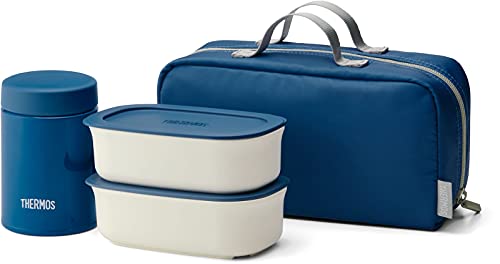 色:ネイビー サイズ:スープジャー:200ml/おかず容器:300ml2個 サーモス 真空断熱スー