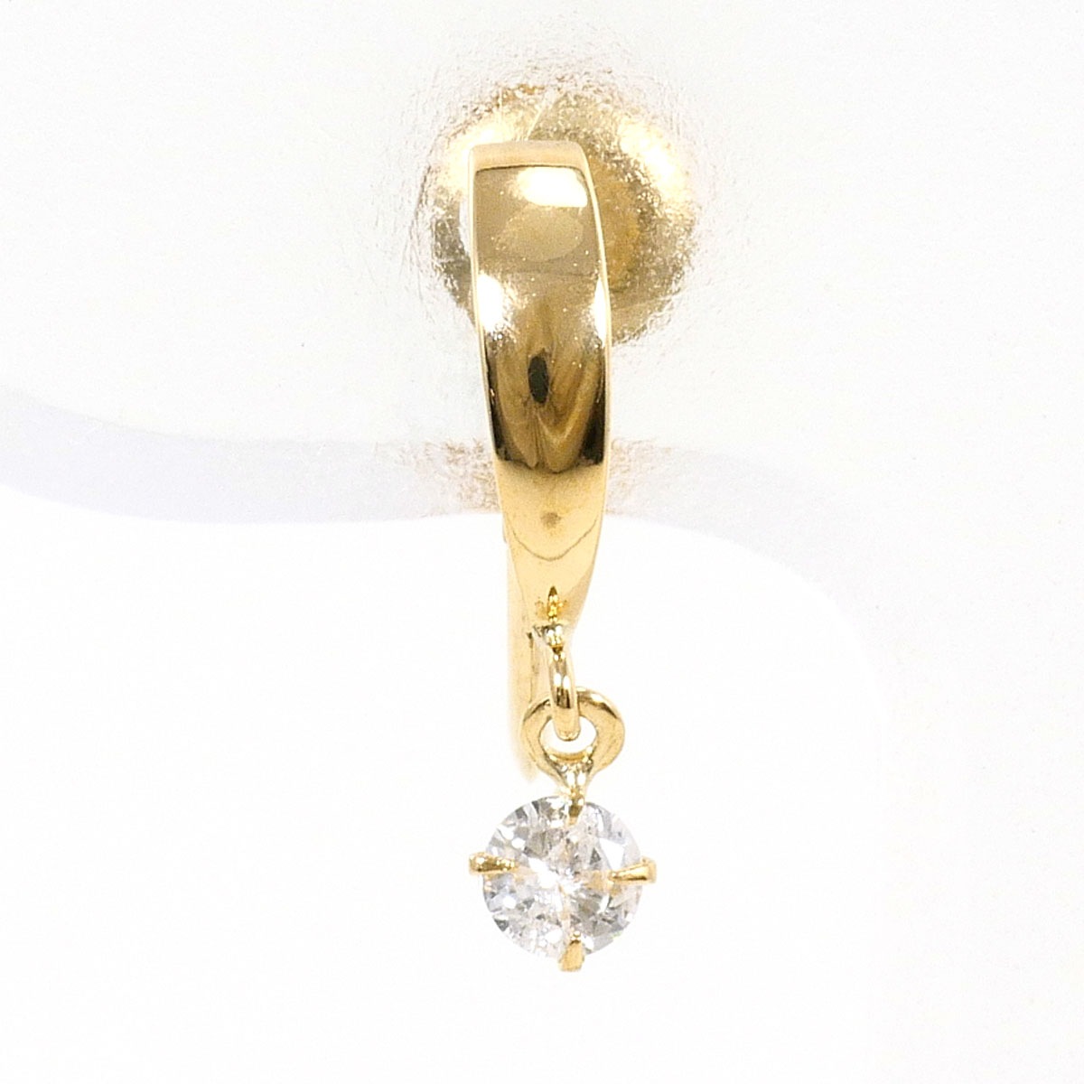 K18 18金 YG イエローゴールド イヤリング ダイヤモンド 0.05ct 総重量約0.5g 中古