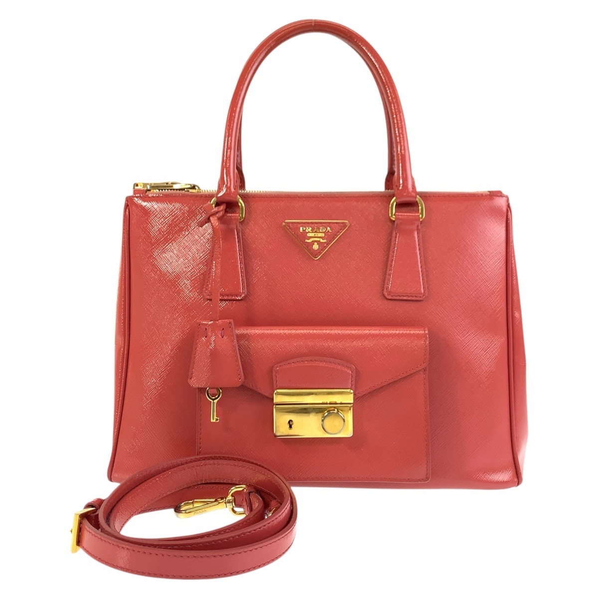 サフィアーノ ピンク ゴールド金具 レザー ハンドバッグ トートバッグ ショルダーバッグ 2way レディース 502163