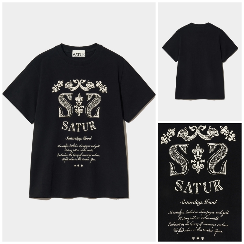 【SATUR】(W) CLASSY NOSTALGIA VINTAGE GRAPHIC T-SHIRT : NEWTRO BLACK 8,198円