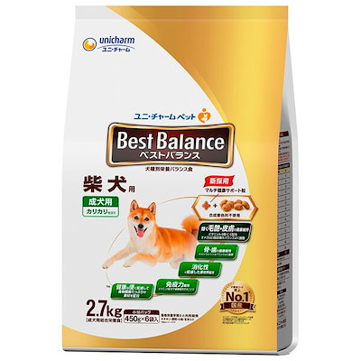 他サイト： ユニチャーム　ベストバランス カリカリ仕立て 柴犬用 2.7kg(450g×6袋)の商品画像