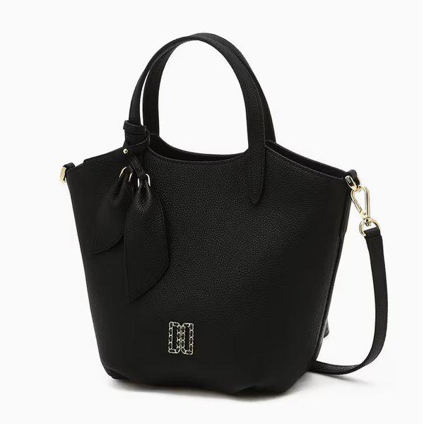 ブラック DDロゴ 牛革 トートバッグDCBA6E330BK