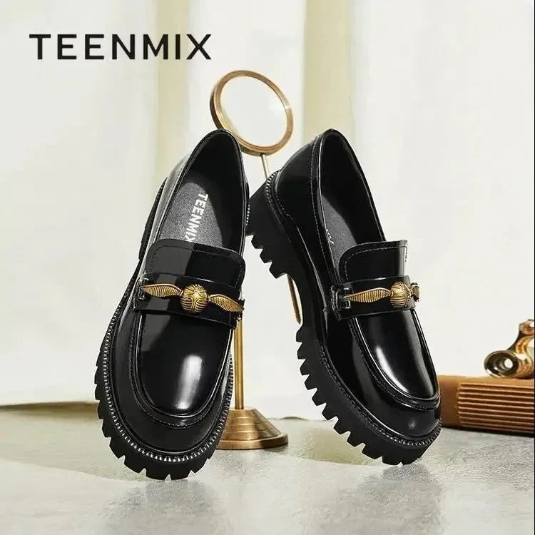 】24モデル同じハリーポッターの丸型マドレーヌ底の厚底楽福靴レディースシングルシューズ 【メガ割