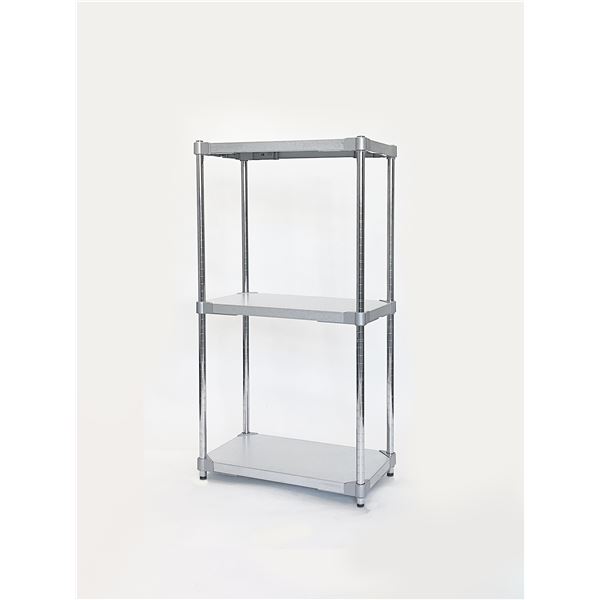 収納棚 35×60cm 3段 H120cm 日本製 耐熱 耐食 長期耐久性 ガルバリウム鋼板製 ガルバシェルフ リビング収納 組立式