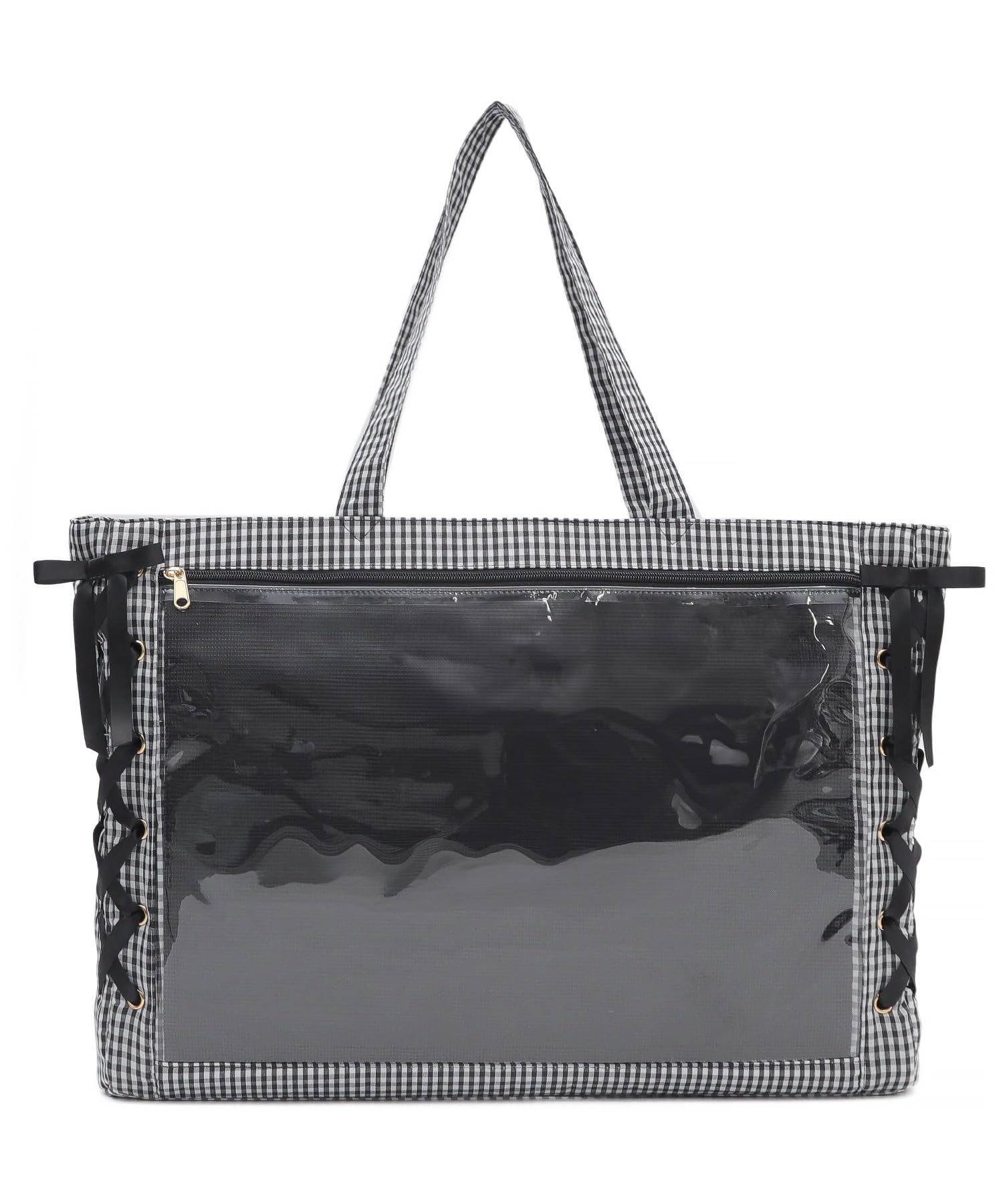 [ウィゴー] 痛バッグ 痛バ 【LLサイズ】 レースアップ トートバッグ バッグ デコバッグ 鞄 A3 クリアバッグ 推し活 推し活グッズ 推し活バッグ プレゼント ギフト レディース F 柄1