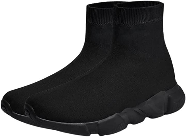 ソックスブーツ ソックススニーカー レディース 厚底 軽量 ストレッチ素材 シンプル 黒 (ブラック/ブラック, 25.0 cm)