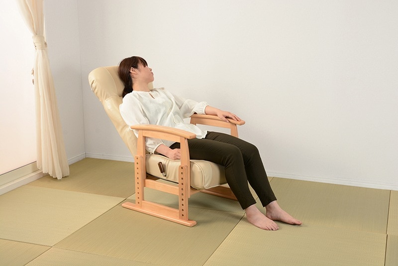 高座椅子 おしゃれ ハイバック リクライニングチェア ソファー 肘掛 コンパクト レザー 高さ調整 21,770円