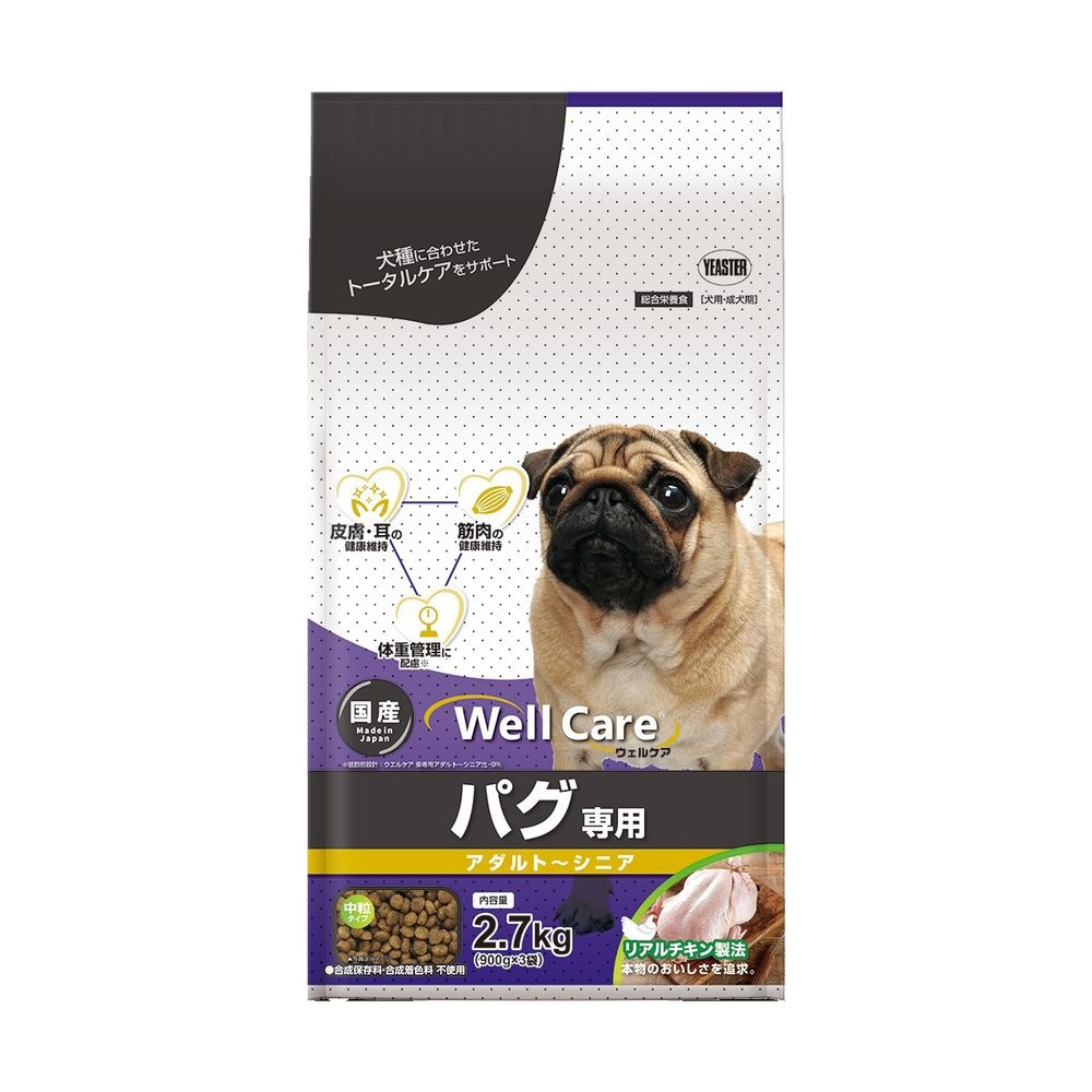 （まとめ買い）イースター ウェルケア パグ専用 アダルト～シニア 2.7kg 犬用フード [x3]