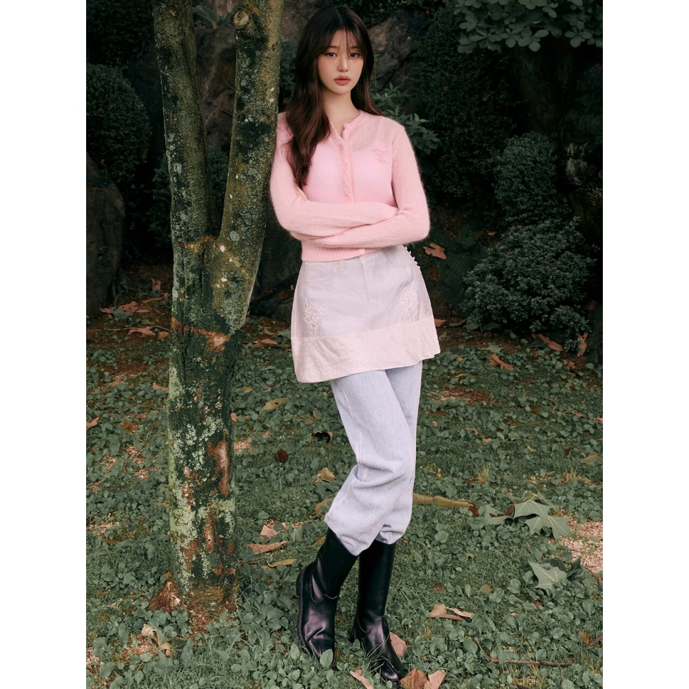 ロラローラセミワイドデニムパンツブルー