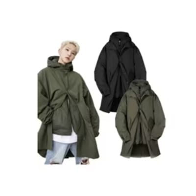 [SEVENTEEN HOSHI]US-ARMYミリタリーフィッシュテイルフードロングパーカー