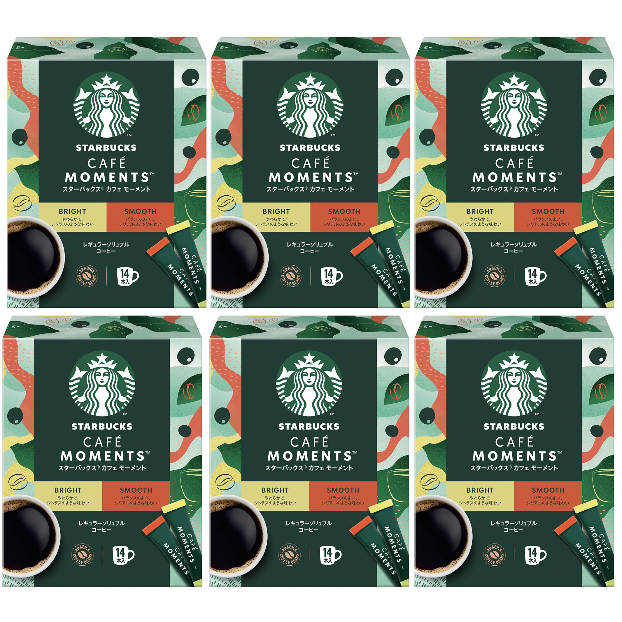 スターバックス カフェ モーメント スティックブラック アソート 14本×6箱,レギュラー ソリュブル コーヒー,個包装
