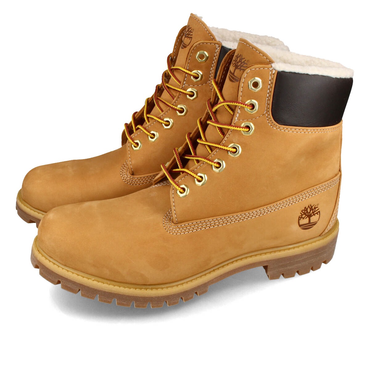 TIMBERLAND 6inch PREMIUM FUR/WARM LIN WHEAT NUBUCK