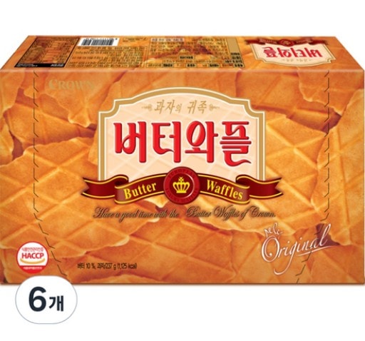 韓国のお菓子 バターワッフル 237g(12袋) 6箱