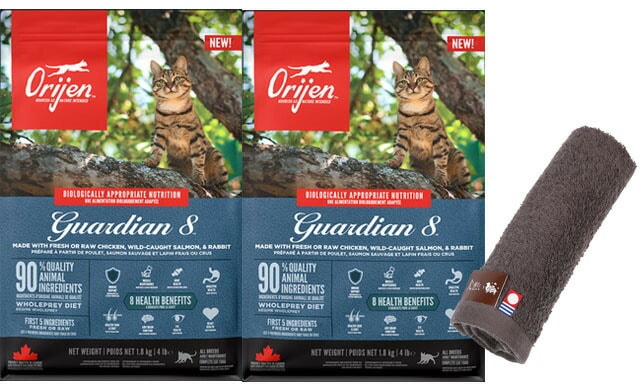 【正規品】オリジン ガーディアン８ 1.8kg 2個セット 【犬想いオリジナル今治ハンドタオルセット】【タオルカラー モカ】