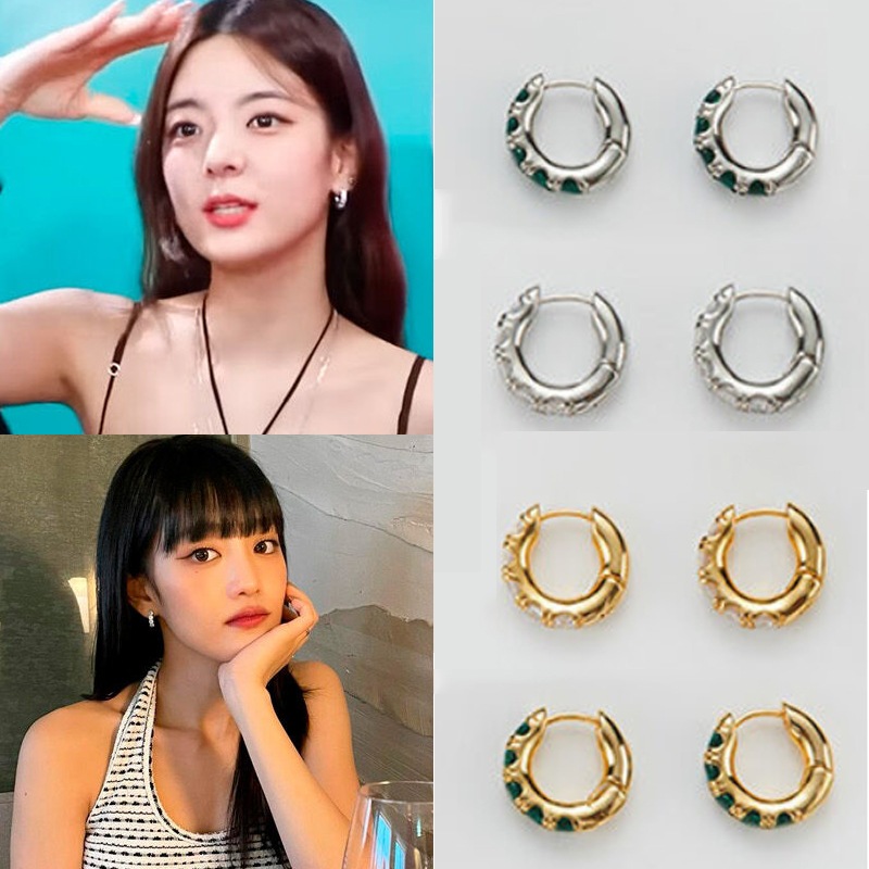 [ミンニITZYリアビリースア オハヨン着用] celeb one-touch earring/韓国女性アクセサリー/韓国ファッションスタイル/SNSで人気/韓国ジュエリー/芸能人着用アクセサリ