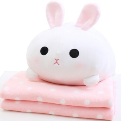 可愛さ爆発するダジャカ レビット餅毛布 クッションセット