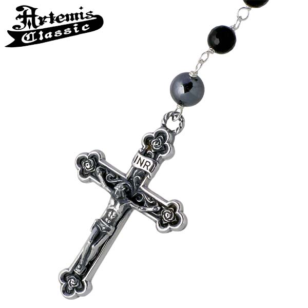 アルテミスクラシック Artemis Classic セイント ロザリオ シルバー ネックレス アクセサリー オニキス ヘマタイト アクセサリー クロス 十字架 シルバー 925 ACP0277
