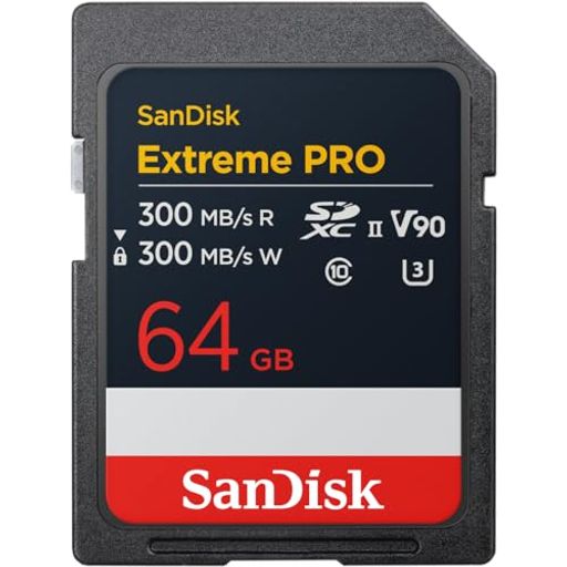 SanDisk 64GB Extreme PRO SDXC UHS-II メモリーカード - 最大300MB/秒の読み取りと書き込み速度V908K4K UHDSDカード - SDSDXDM-064G-