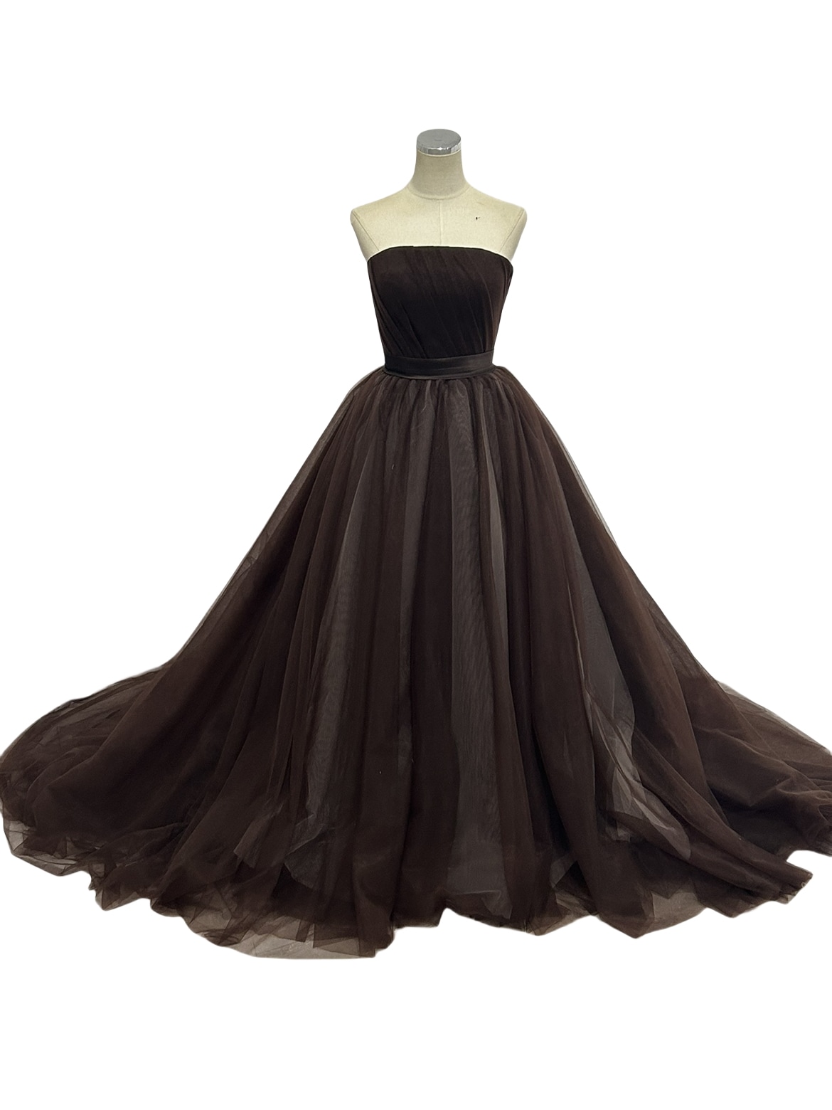 カラードレス コーヒーの色 ベアトップ チュールスカート 披露宴 28,393円