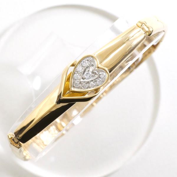 PT850 プラチナ K18YG ブレスレット ダイヤ 0.13 カード鑑別書 ジュエリー 中古 119,200円