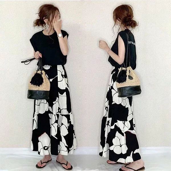 セットアップ レディース 夏 40代 ロング丈 半袖 Tシャツワンピース 上下セット 韓国風 セットアップ ワンピース お洒落 通勤 30代 40代 大きいサイズ 着痩せ バレンタイン 2025 プレ