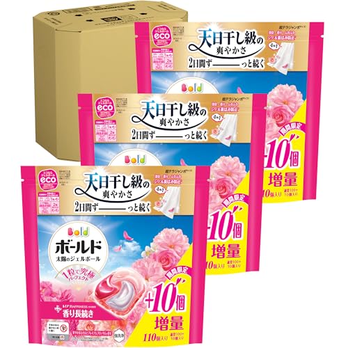 ボールド 洗濯洗剤 太陽のジェルボール 4in1 華やかおひさまとプレミアムブロッサムの香り 詰め替え 100個ｘ3袋 [大容量] [ケース品]