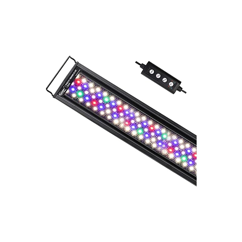Hygger 水槽ライト アクアリウムライト LED 熱帯魚ライト 水槽用 7色LED 115LED 22W 昼光と月光モード 明るさ調整 タイマー付き 観賞魚飼育 水草育成 スライド式 60-75m