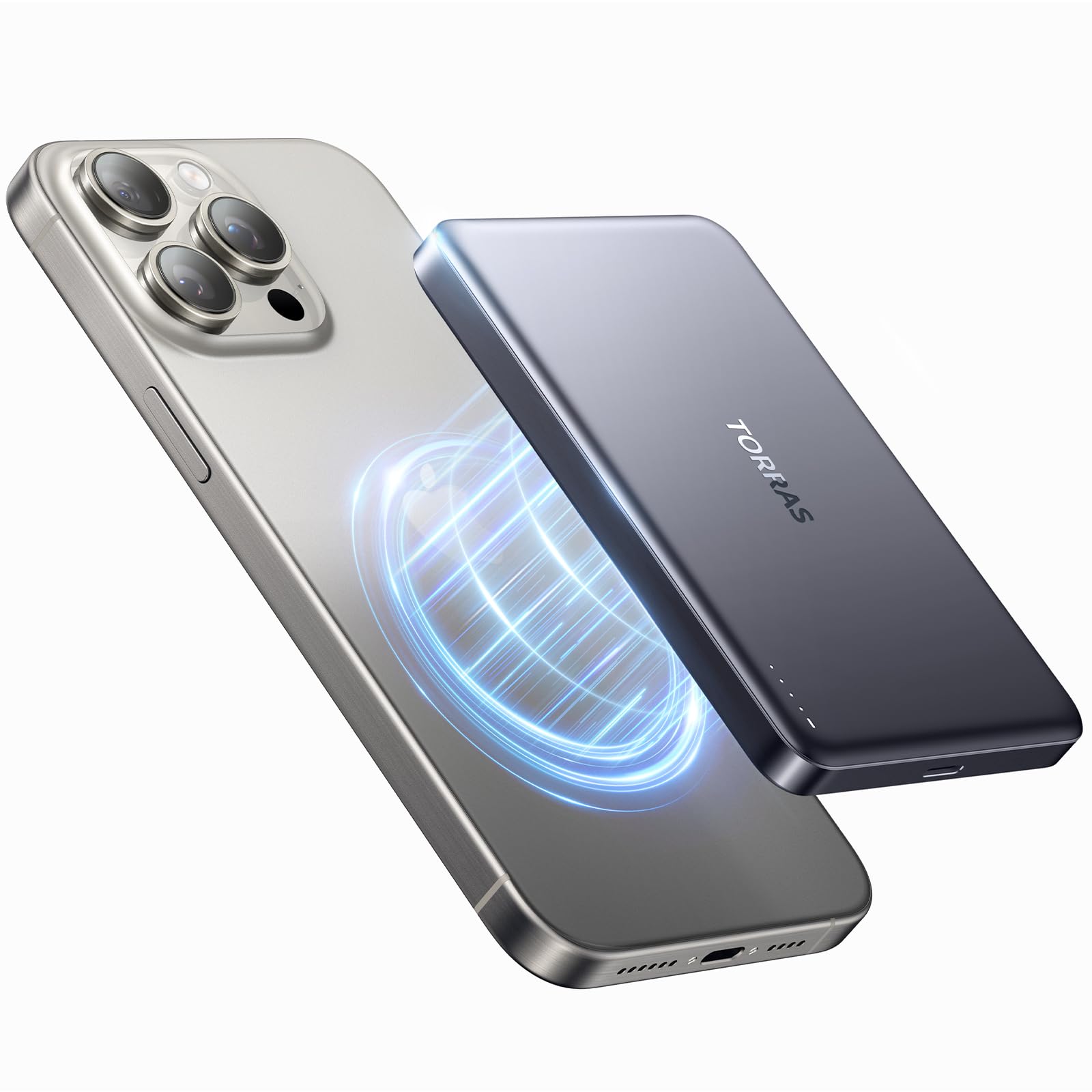 【2024自信作】TORRAS モバイル バッテリー MagSafe対応 10000mAh 15W急速充電 ワイヤレス充電器 マグセーフ充電器 マグネット式 PD22.5W 大容量 両台同時充電 PS