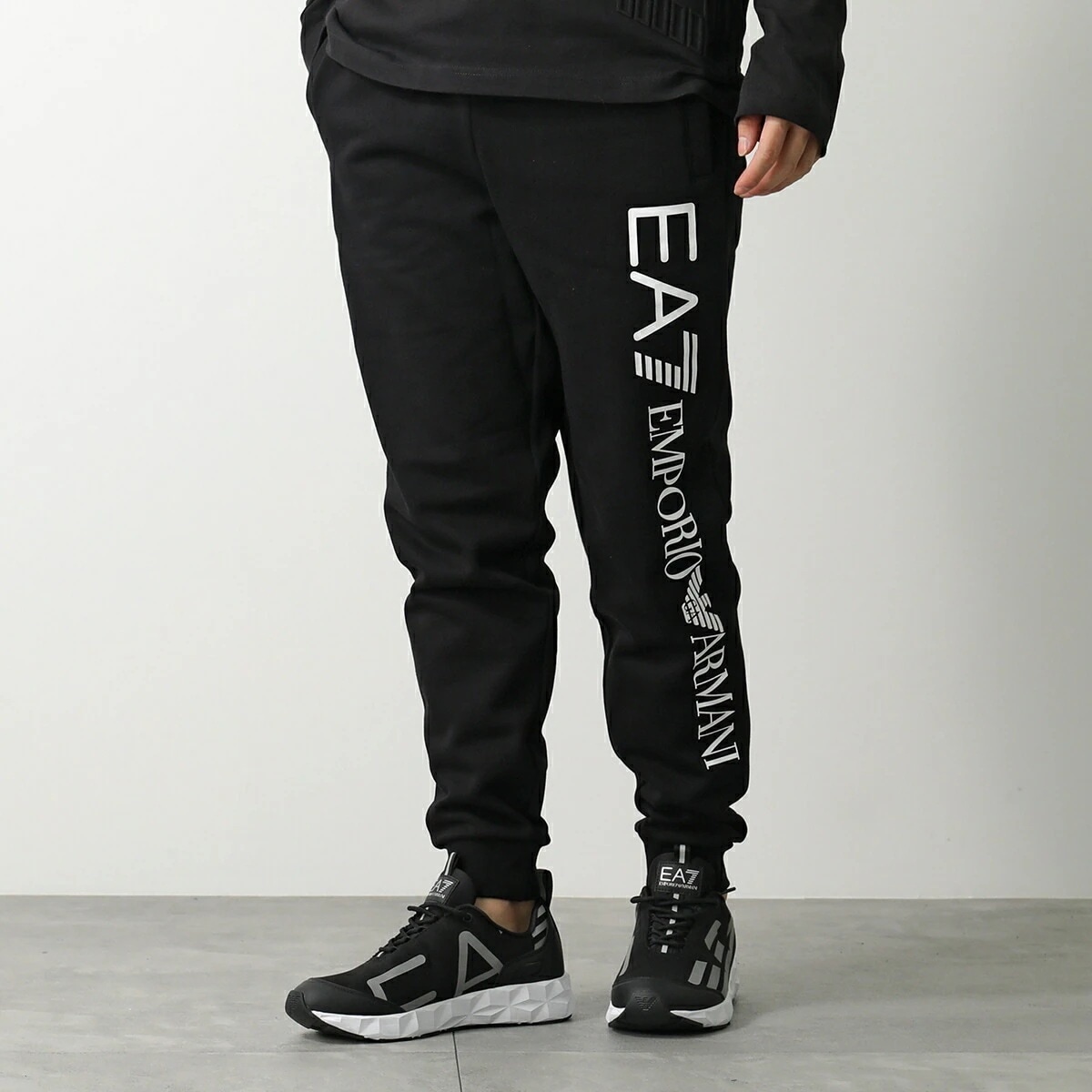 EA7 EMPORIO ARMANI エアセッテ エンポリオアルマーニ スウェットパンツ 7M000572 AF10377 メンズ 裏起毛 イージーパンツ ロゴ MC001/BLACK/WHITE