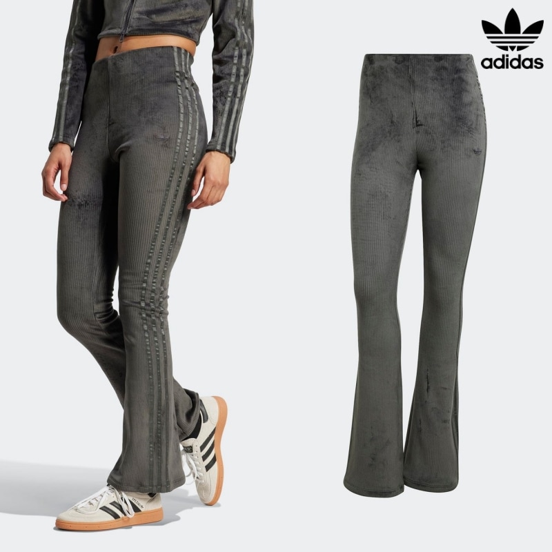 [ADIDAS] アディダス レディース リブ フレアレギンス / CHARCOAL