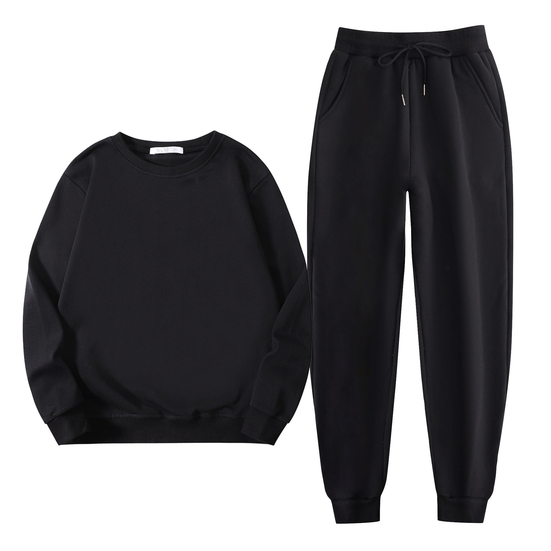 レディーススウェットシャツとスウェットパンツスーツ春と秋の厚みのあるスポーツウェアツーピースルーズカジュアルフード付きプルオーバートップ