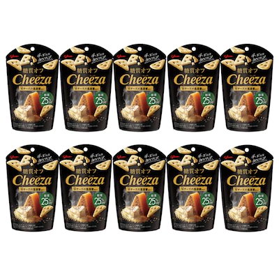 他サイト： 糖質オフチーザ ダブルチーズの黒胡椒仕立て 36g×10袋 江崎グリコ おつまみスナック 生チーズ 適正糖質 ロカボ お酒に合う ワイン cheezaの商品画像