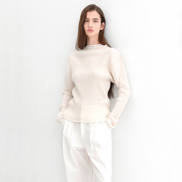 (BL-4311)PLEATS MOCK NECK TOP