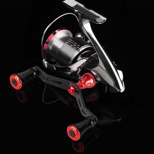 カーボンファイバーフィッシングリールハンドルクランクノブグリップ交換部品赤