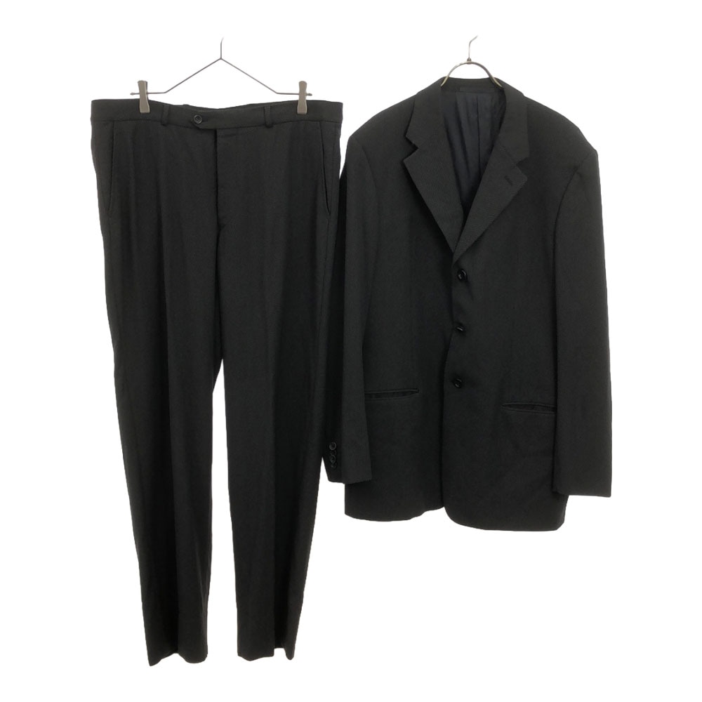 イタリア製 ウールブレンド スーツ 上下セットアップ ブラック メンズ