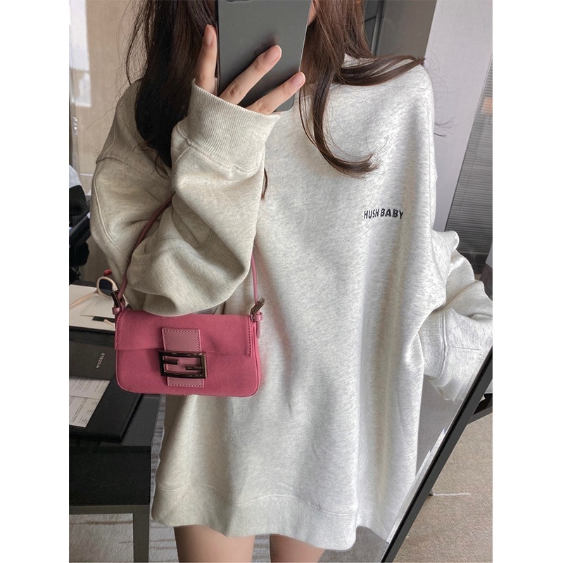 ゆったり トップス トレーナー 袖あり 長袖 Uネック ラウンドネック 襟なし ふんわり かわいい 大人可愛い きれいめ シンプル カジュアル 大人 おしゃれ お洒落 こなれ感 ラフ メンズライク