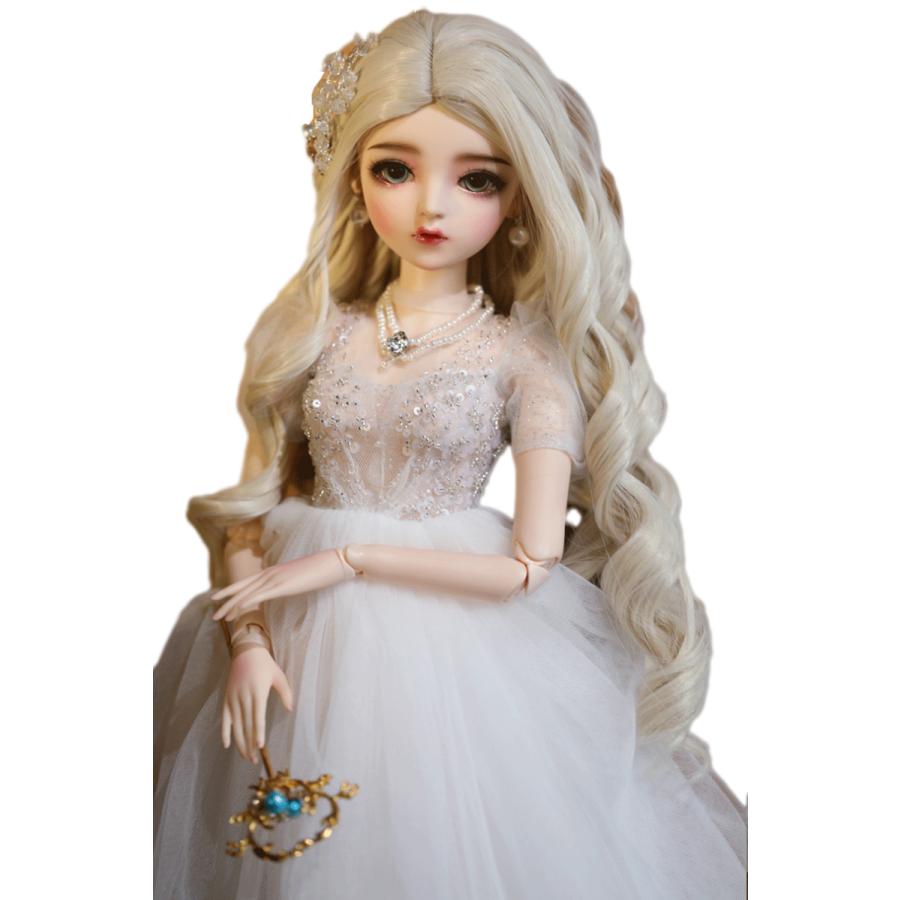 2025新品販売 13 BJD 球体関節人形 ドール 可動ボディ BJD人形 60cm エレガント ウェディングドレス 本体＋ウィッグ＋アイ＋顔メイク+衣装+髪飾り+ネックレス+イヤリング+靴